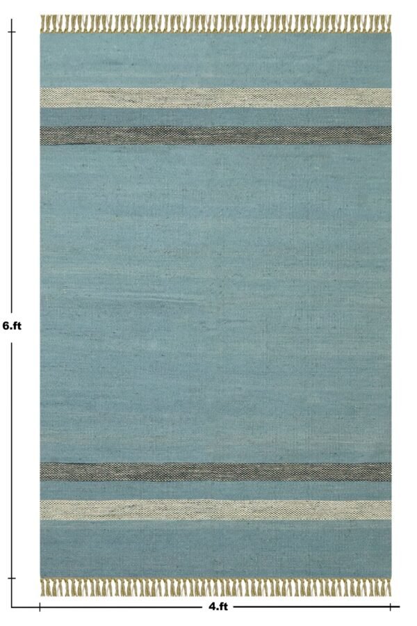 Eco-Friendly Vintage Round Wool Jute Durry for Office - Image 2