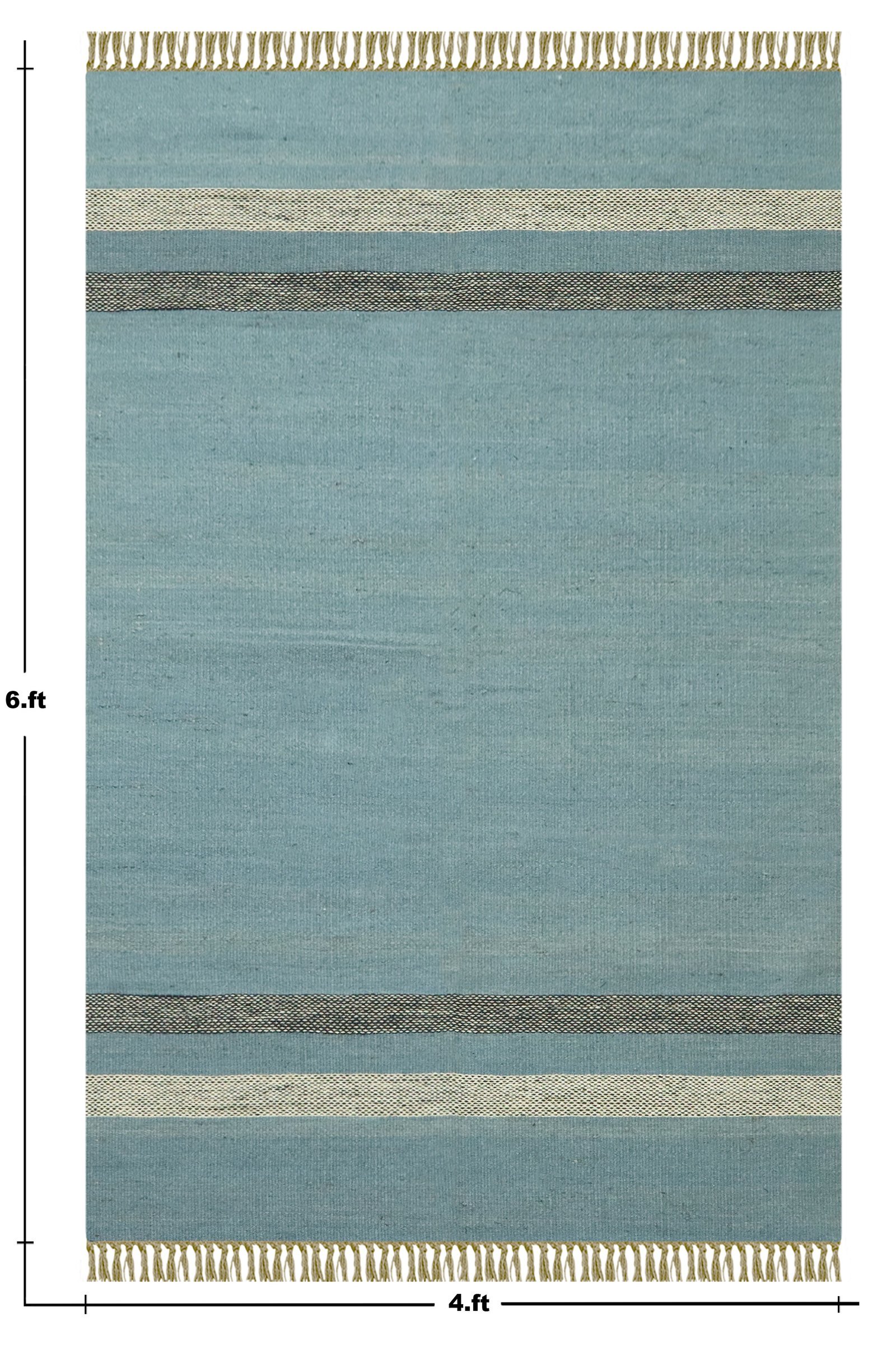 Eco-Friendly Vintage Round Wool Jute Durry for Office - Image 2