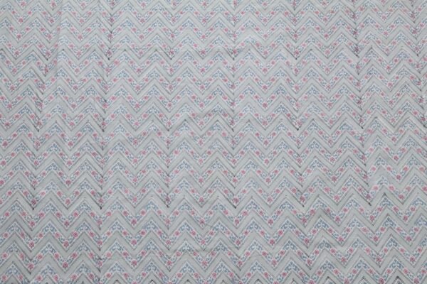 Abstract Handblock Printed Cambric Fabric for Bedsheets - Image 2