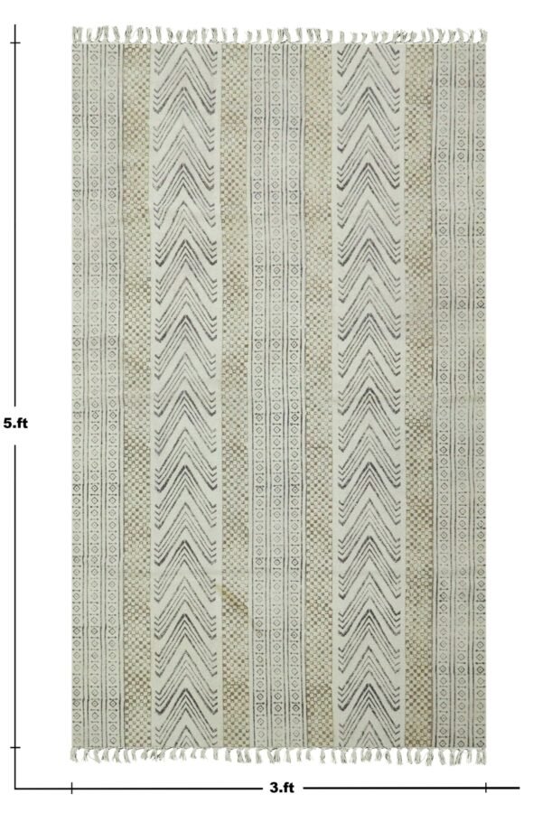 Classic Block Print Cotton Floor Rug - Image 2