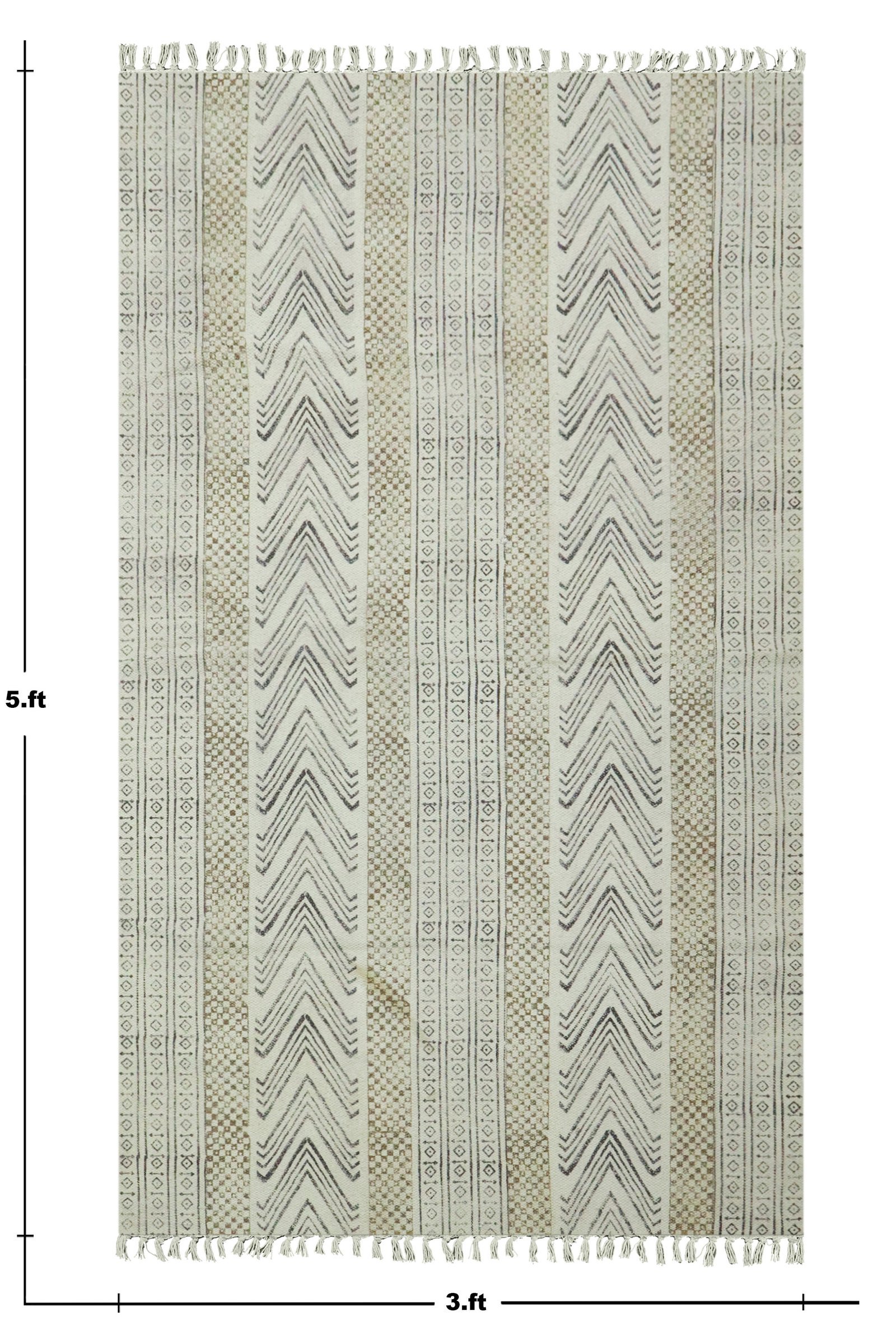 Classic Block Print Cotton Floor Rug - Image 2