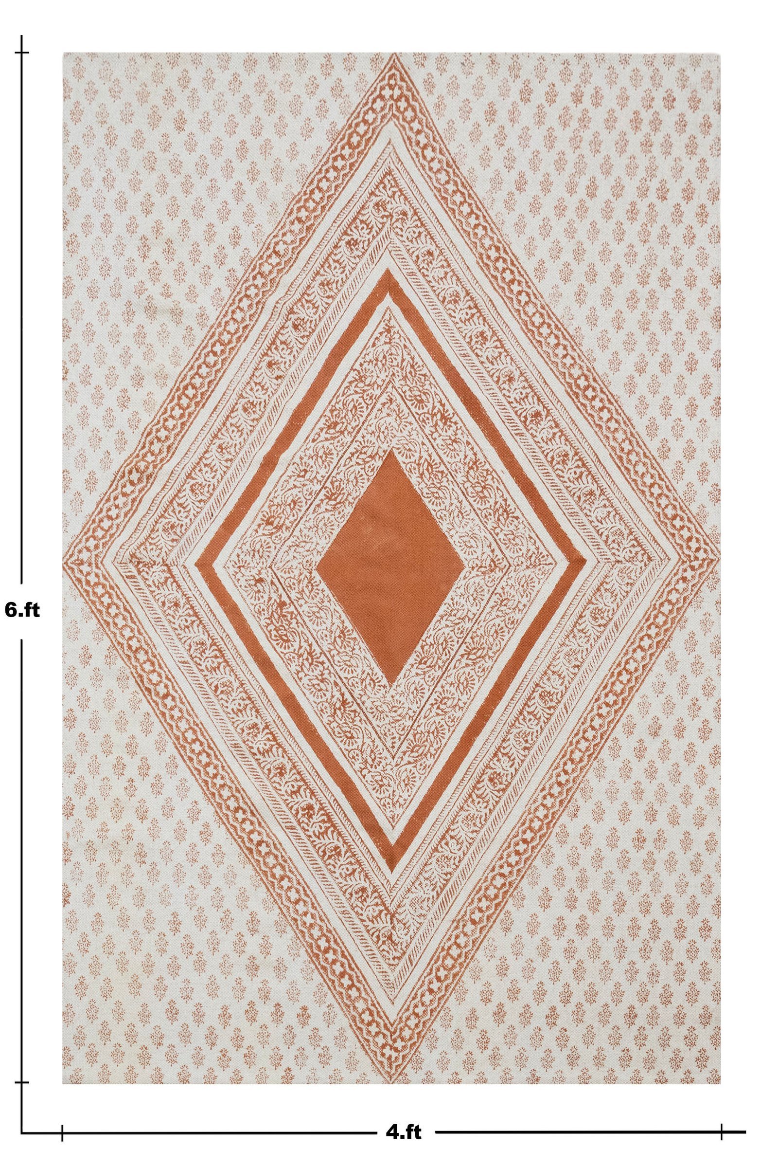 Durable Cotton Block Printed Durry - Image 2