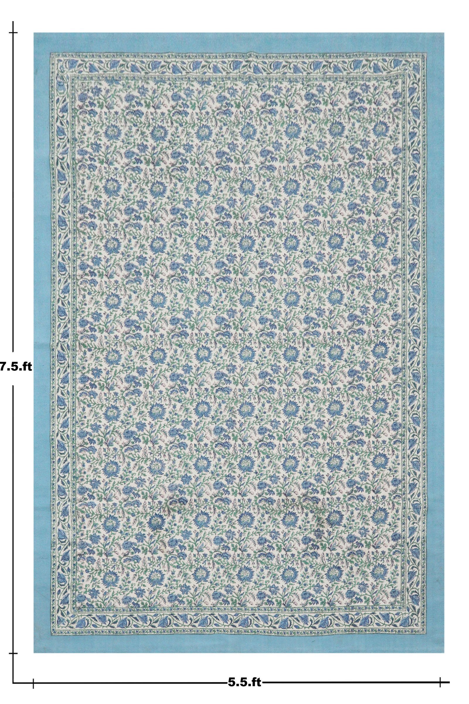 Artistic Block Printed Cotton Durry - Image 2