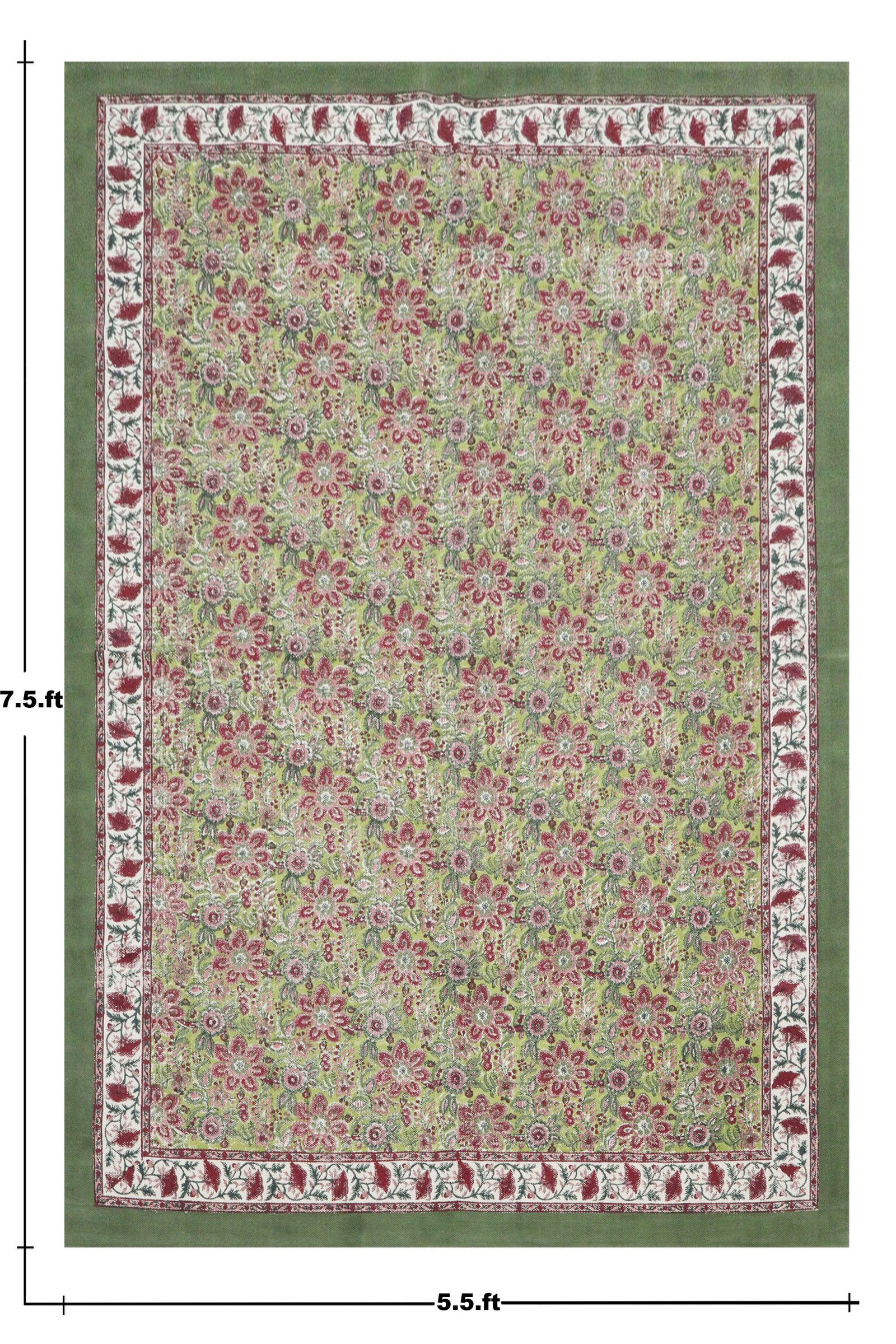 Pure Cotton Block Print Durry Carpet - Image 2
