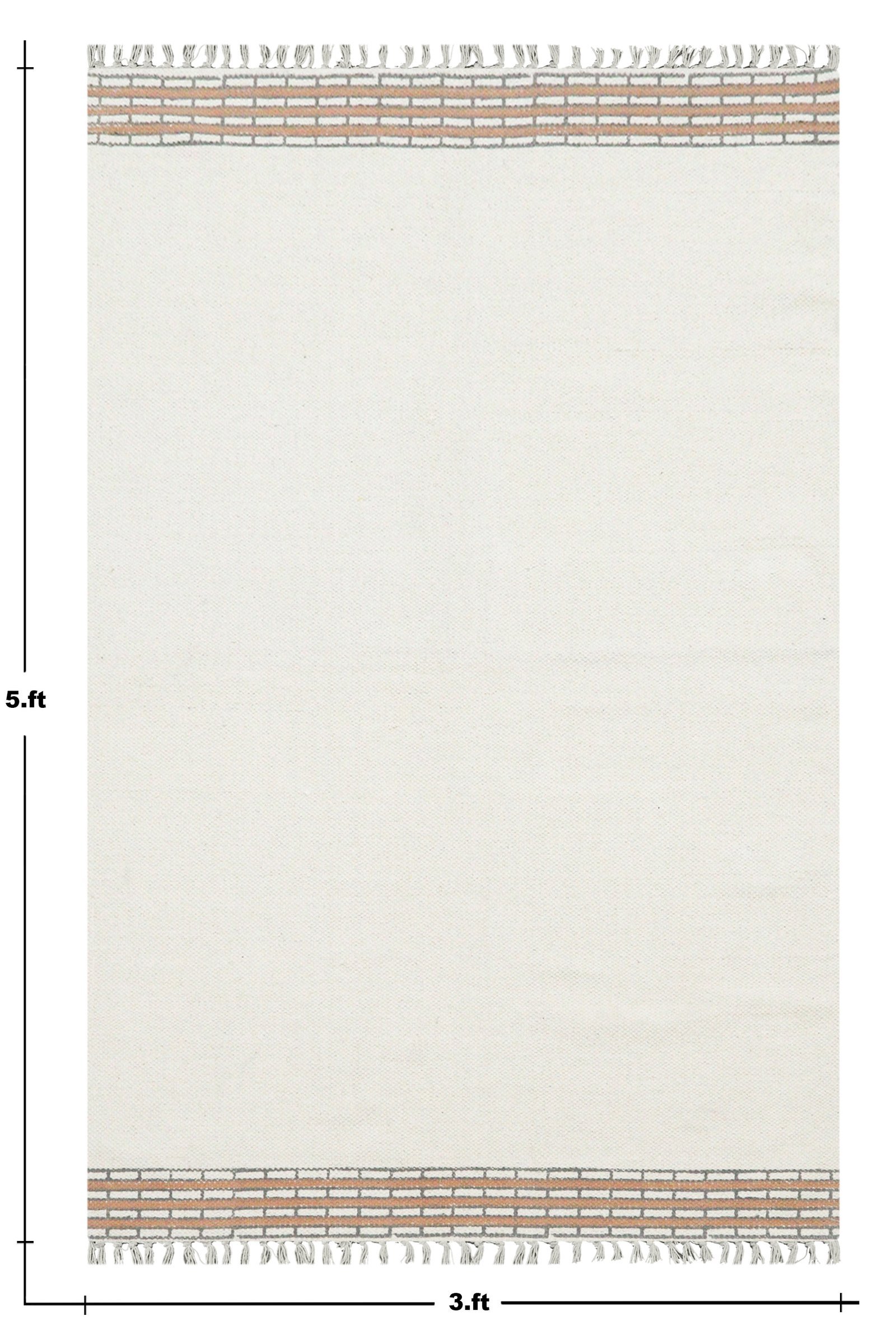 インド ファインコットンダリー(敷物) リビングサイズ 幾何学柄 プレゼント アジアン クリスマス ラグ インド綿 エスニック カーペット インテリア - Image 2