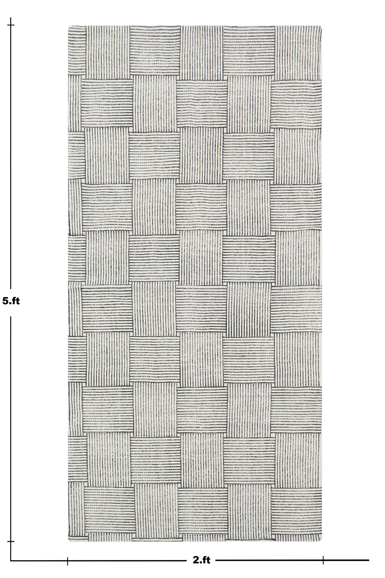 Handmade Block Print Cotton Floor Mat - Image 2