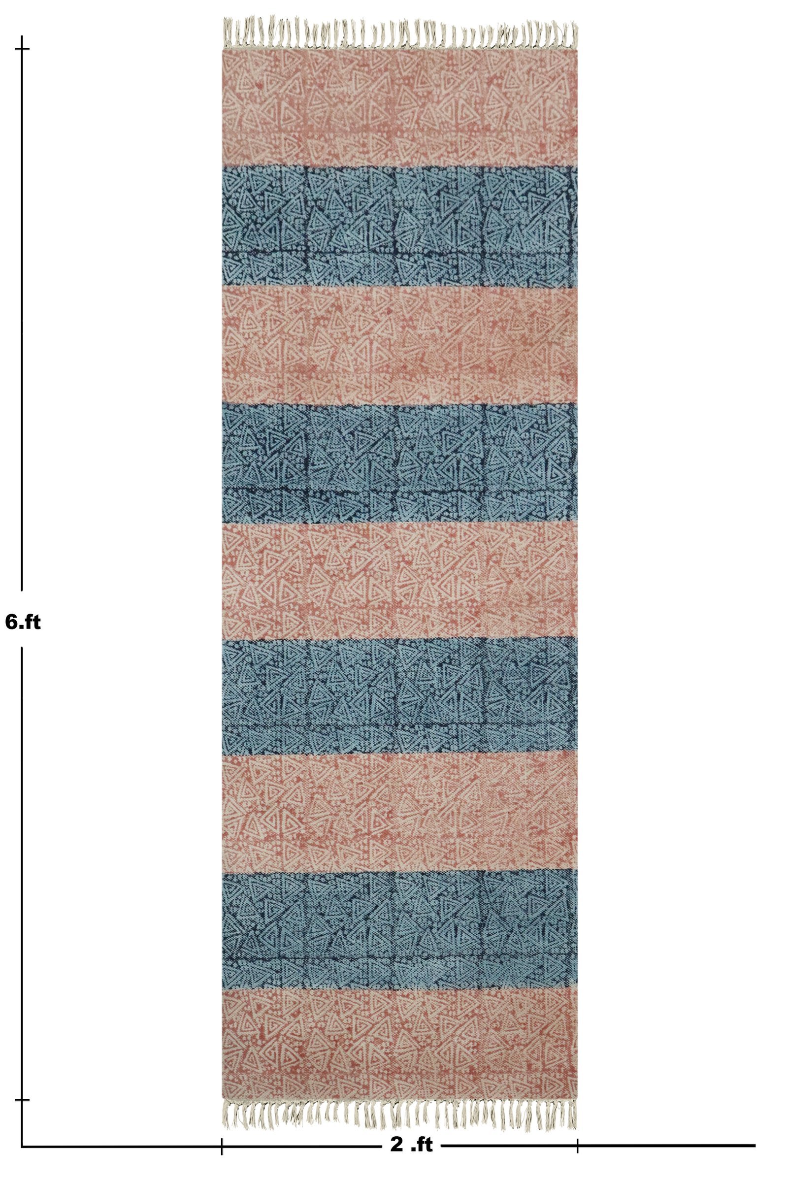 Decorative Cotton Block Print Durry - Image 2