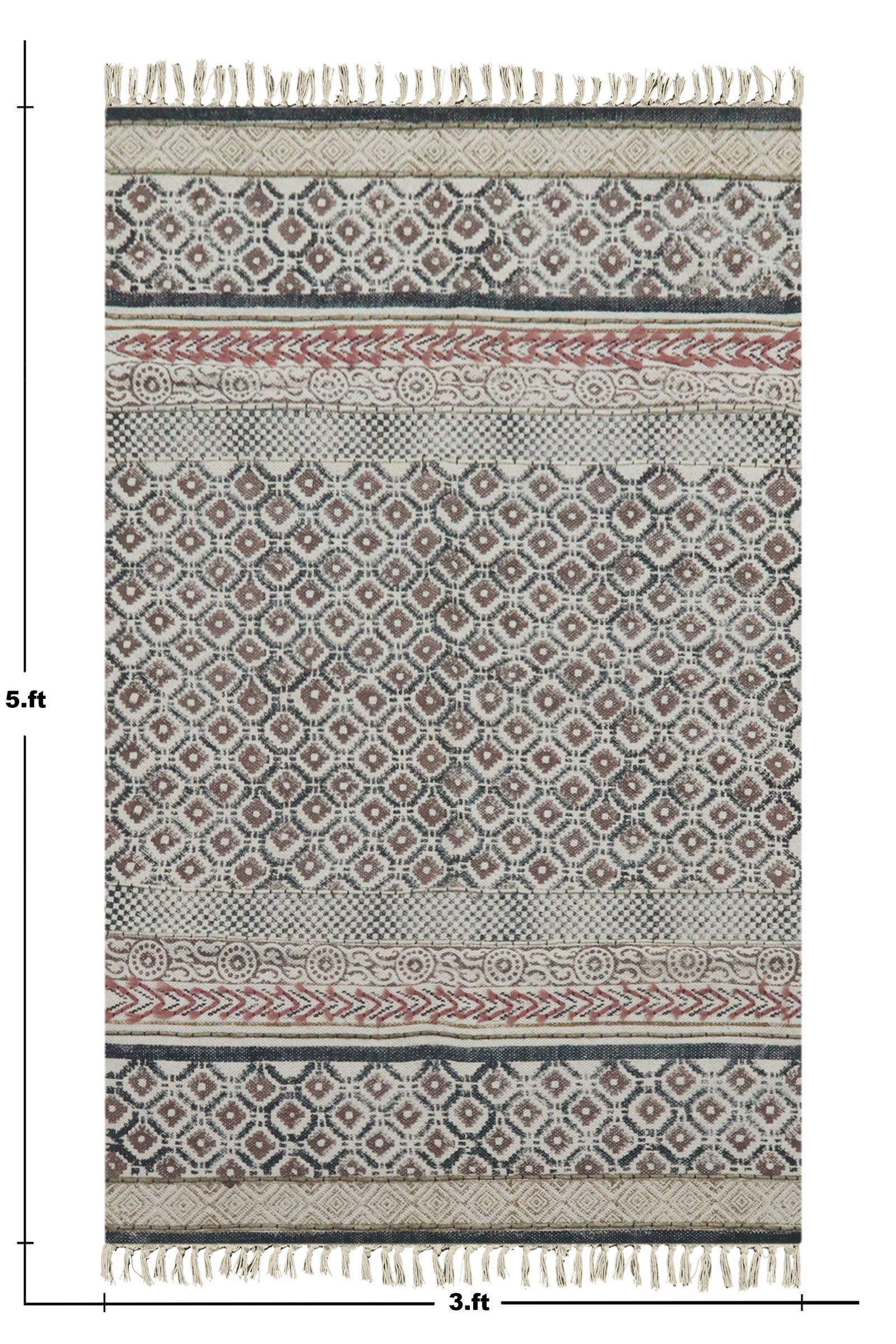 Cultural Heritage Block Printed Cotton Durry - Image 2