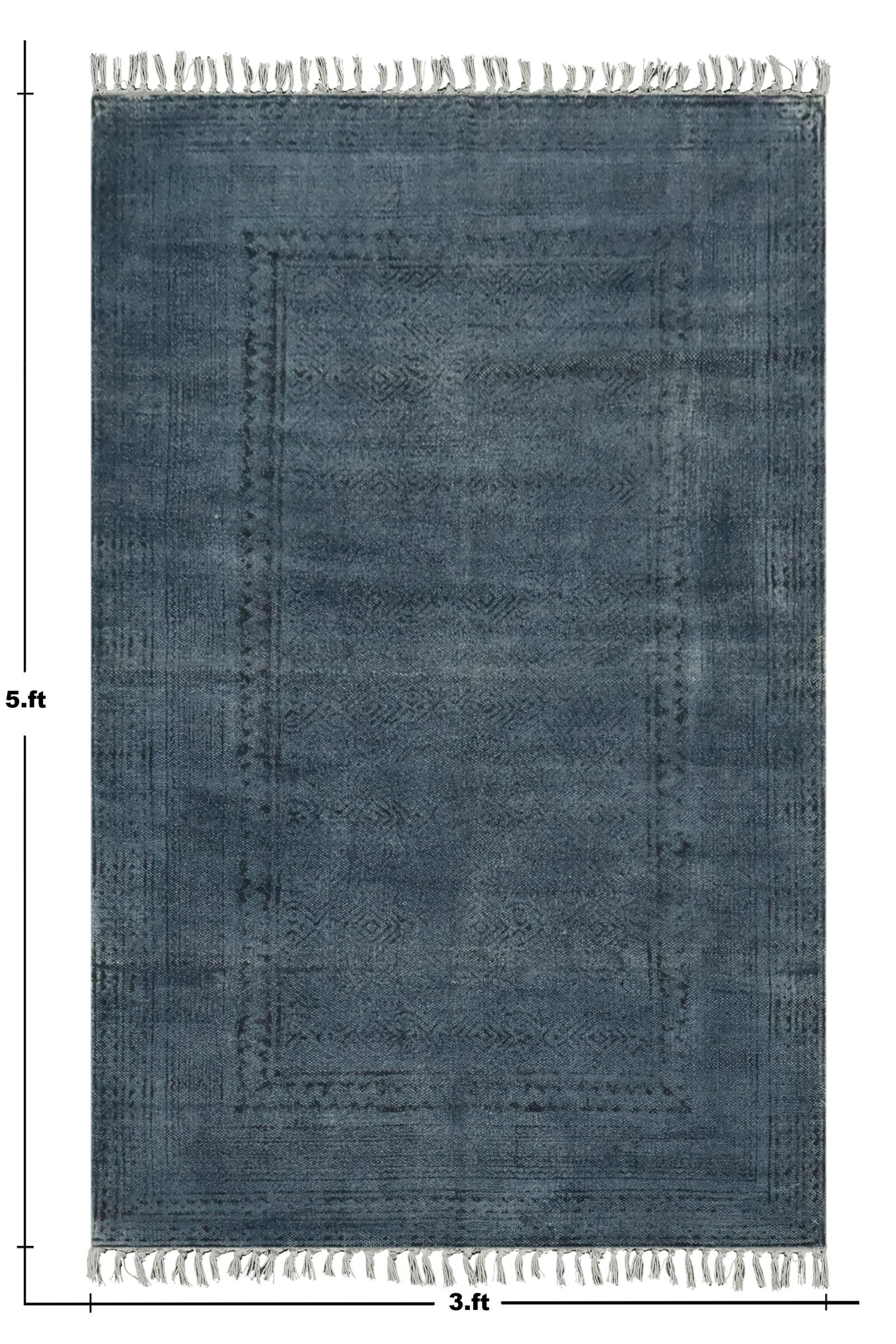 インドの敷物 草木染めコットンダリー リビングマットサイズ 約 幾何学 プレゼント アジアン クリスマス ラグ インド綿 エスニック コットン - 120 X 180 CM - Image 2