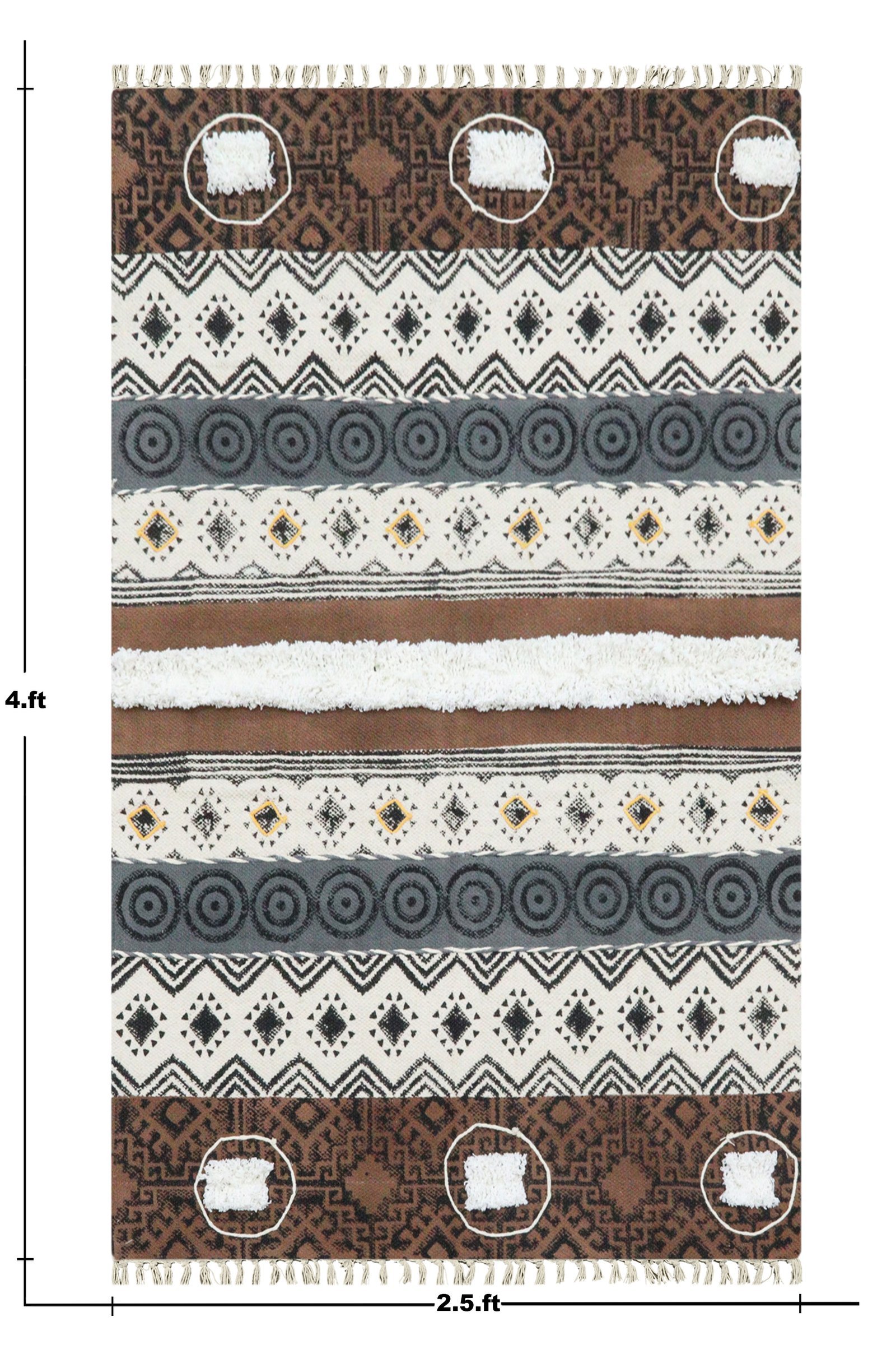Comfortable Block Print Cotton Floor Durry - Image 2