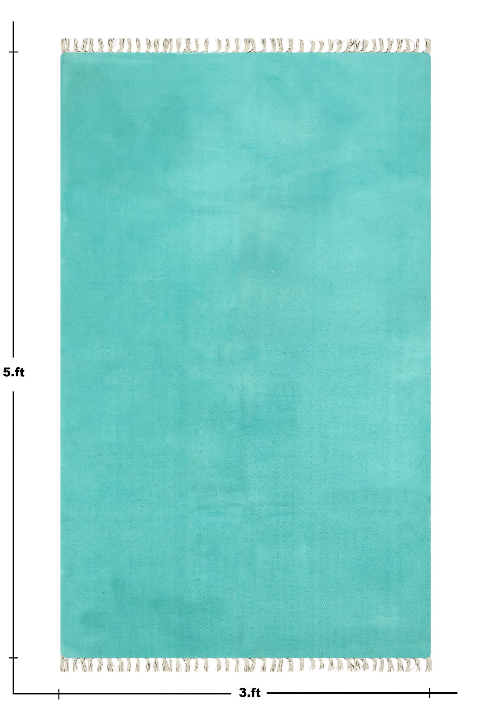 Handmade Cotton Durry with Block Patterns - Image 2