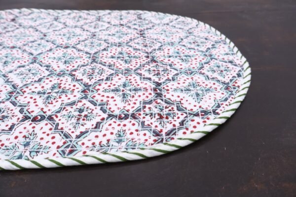 Traditional Handblock Printed Cotton Yoga Mat - Image 2
