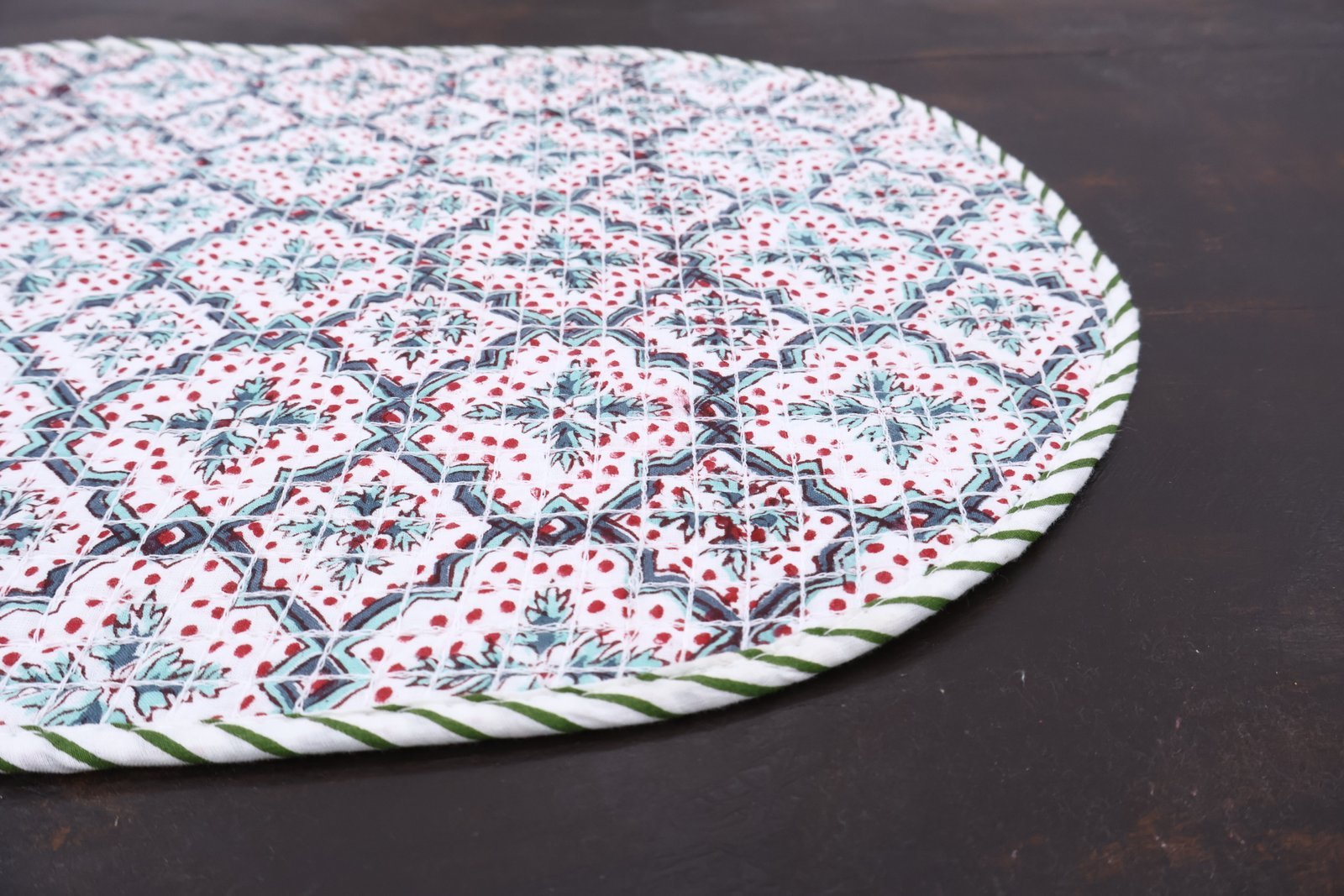 Traditional Handblock Printed Cotton Yoga Mat - Image 2