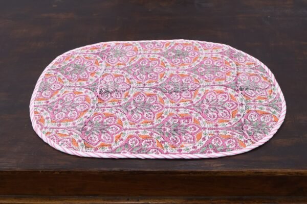 Artisan Handblock Print Cotton Mat - Image 2