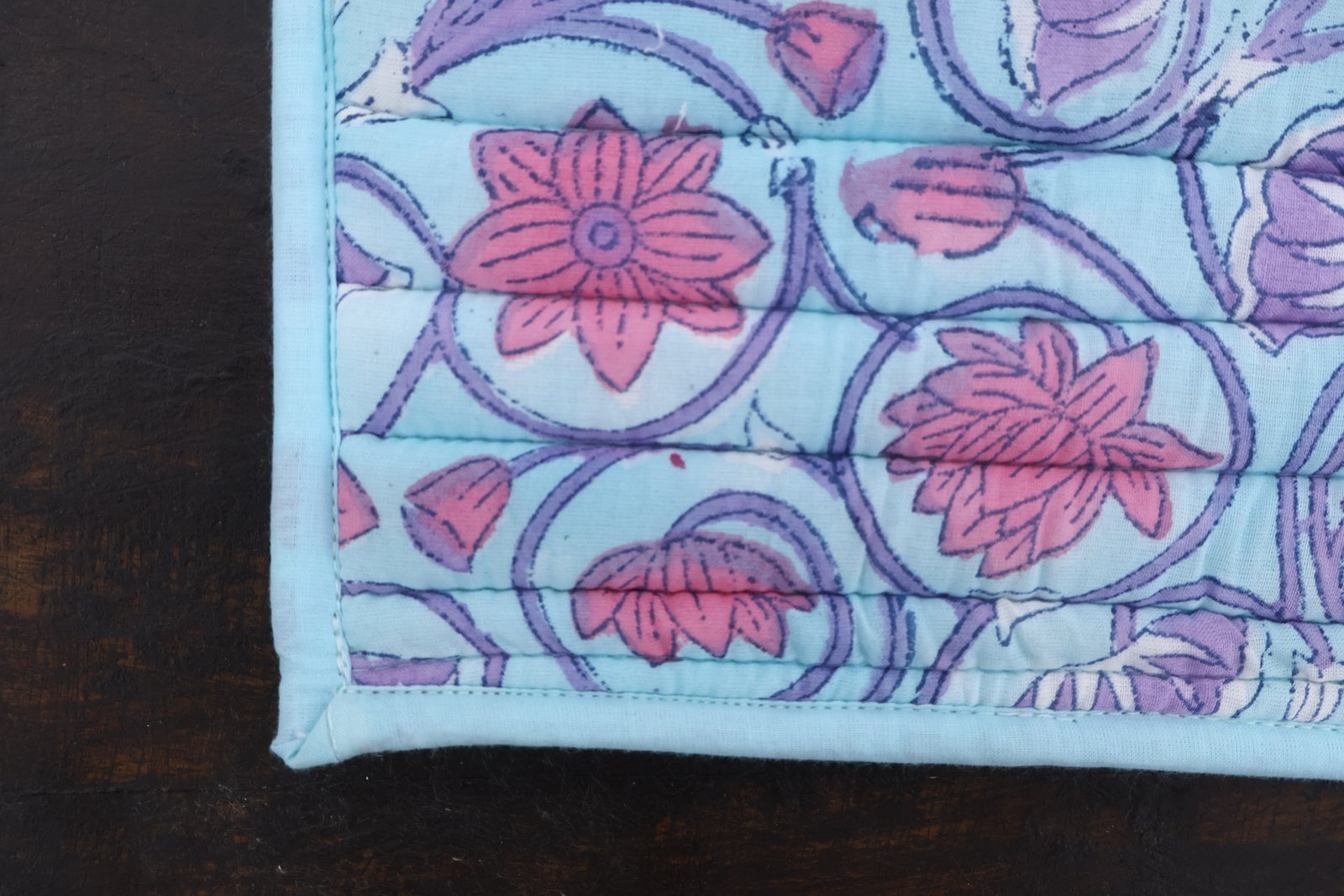 Vintage Inspired Handblock Printed Cotton Mat - Image 2