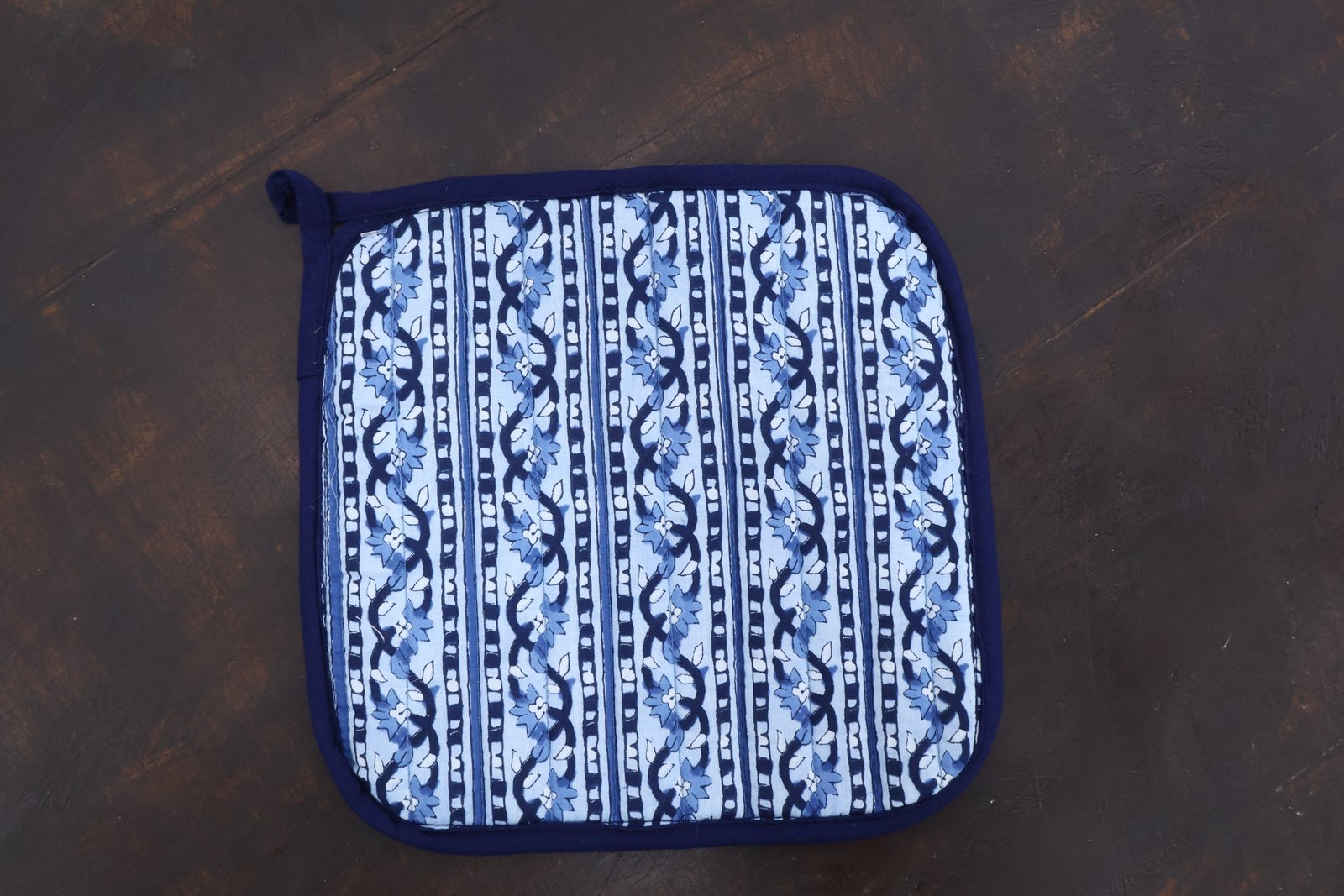 Rustic Style Handblock Print Cotton Floor Mat - Image 2