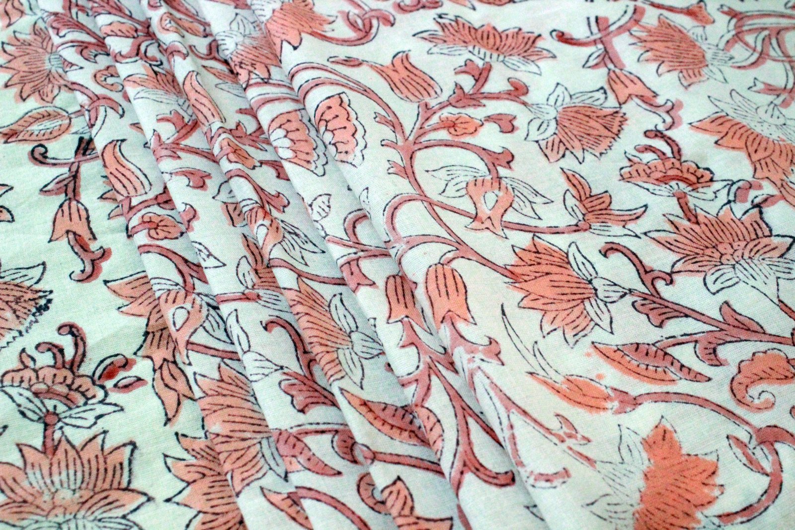Handblock Printed Indigo Cotton Fabric by Yard - Image 2