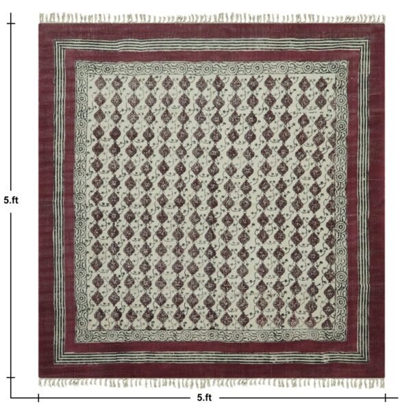 Artisan Block Print Cotton Durry Carpet - Image 2