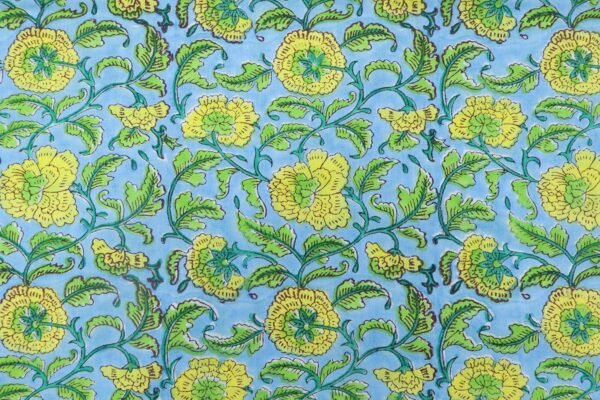 Handblock Print Cotton Fabric for Craft Projects - Image 2