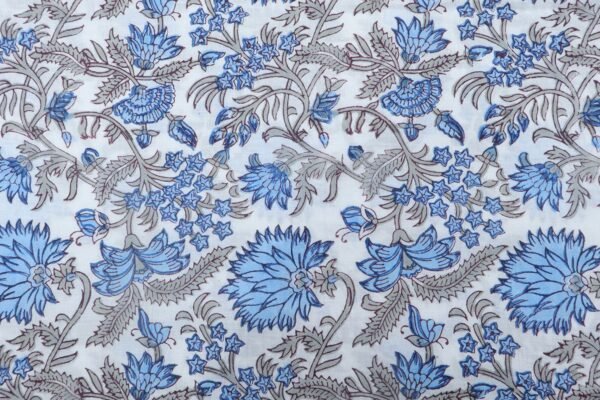 Vintage Inspired Handblock Printed Fabric for Home Decor - Image 2