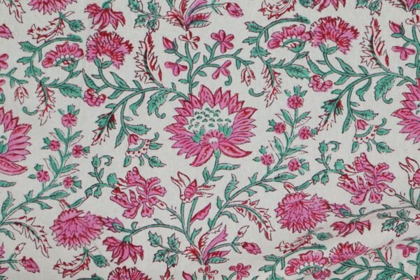 Elegant Handblock Print Silk Fabric for Sarees - Image 2