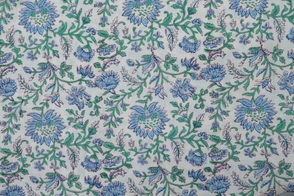 Traditional Handblock Printed Chanderi Fabric for Quilting - Image 2