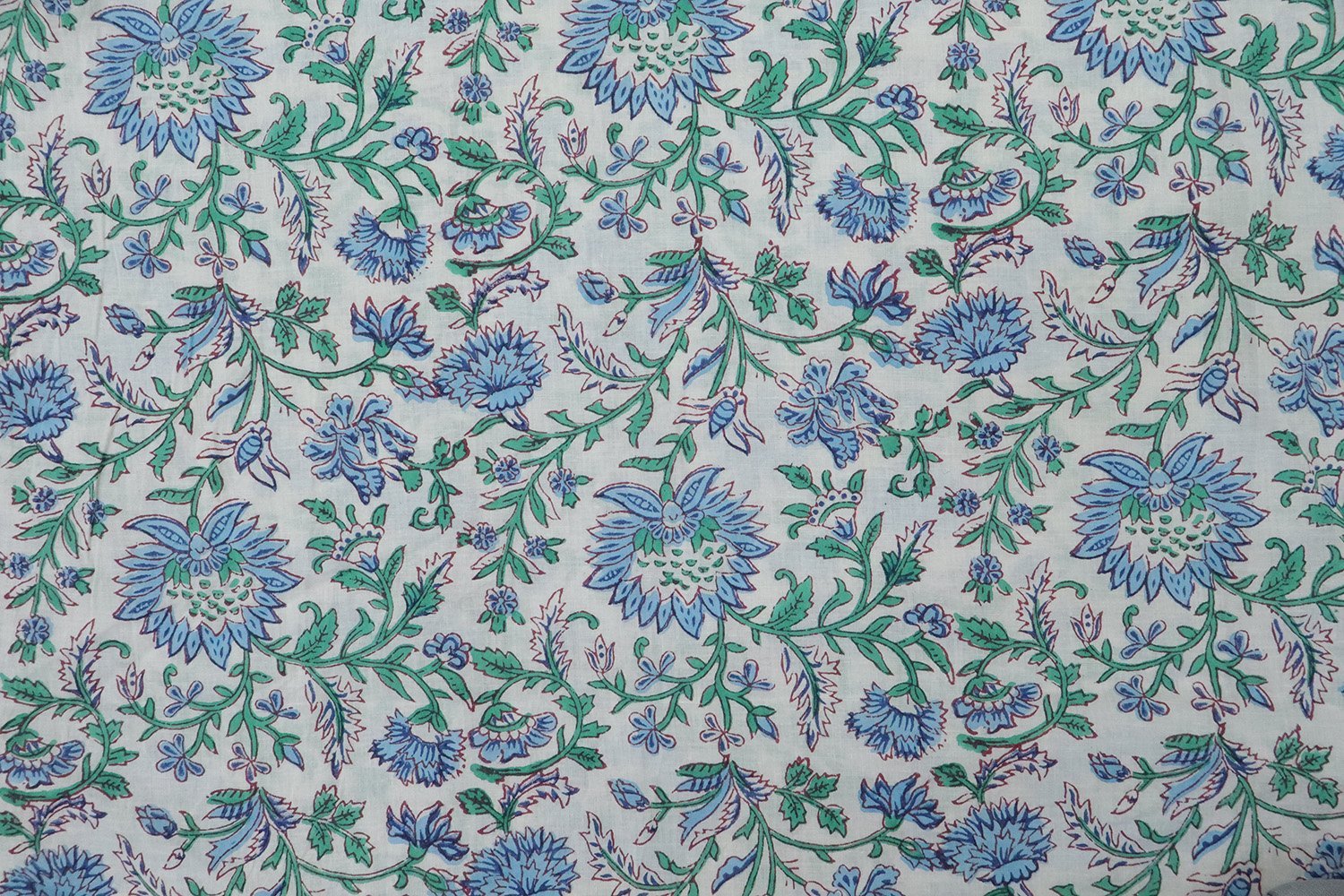 Traditional Handblock Printed Chanderi Fabric for Quilting - Image 2