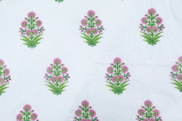 Bohemian Handblock Printed Linen Fabric for Upholstery - Image 2