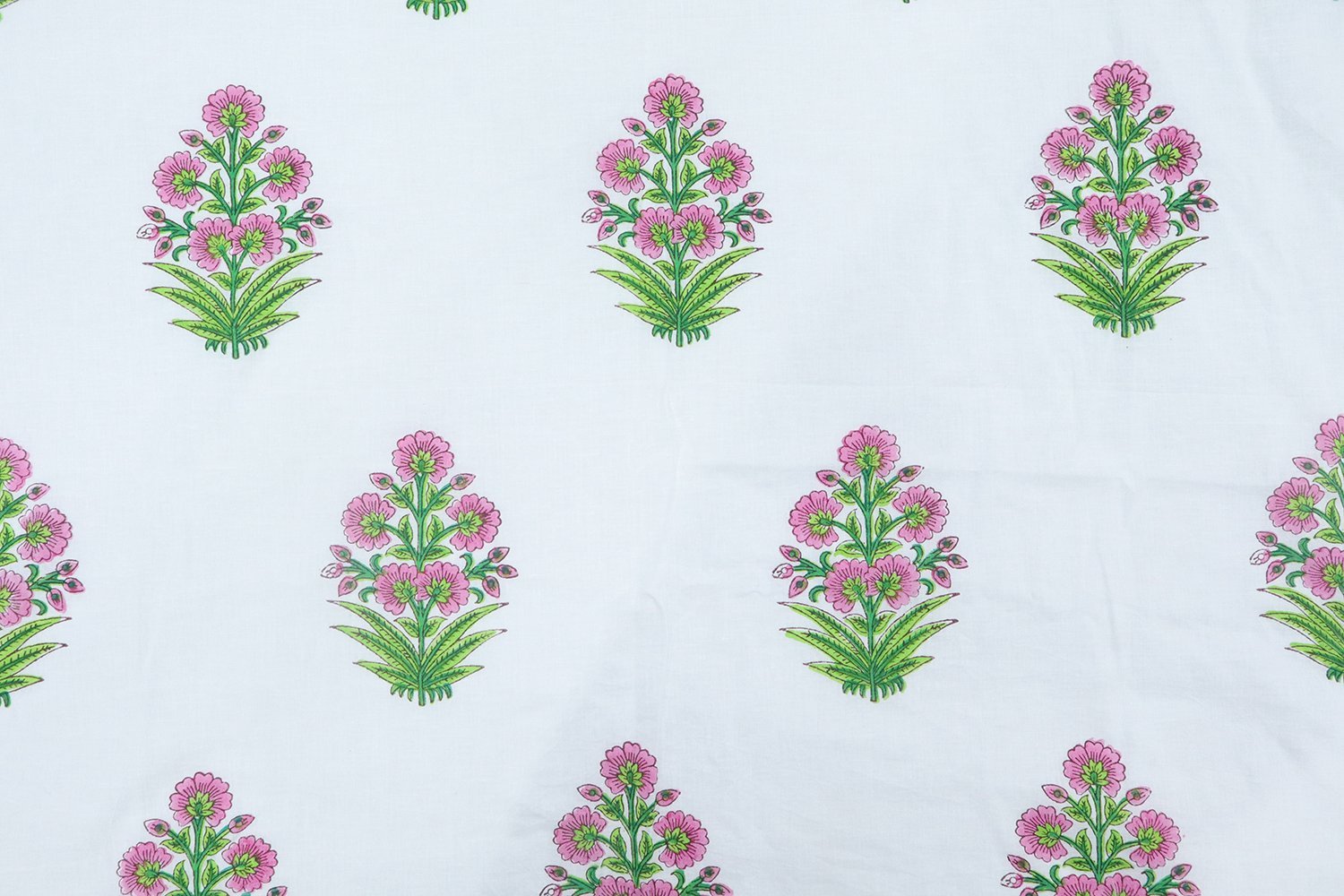 Bohemian Handblock Printed Linen Fabric for Upholstery - Image 2