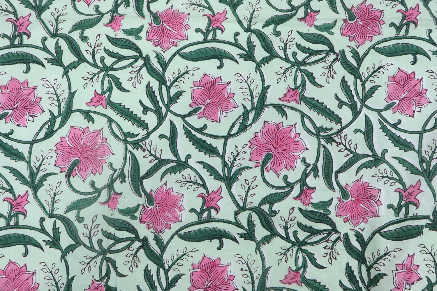 Ethnic Handblock Printed Cambric Fabric for Home Decor - Image 2