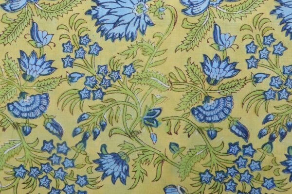Geometric Handblock Printed Mulmul Fabric for Dupattas - Image 2