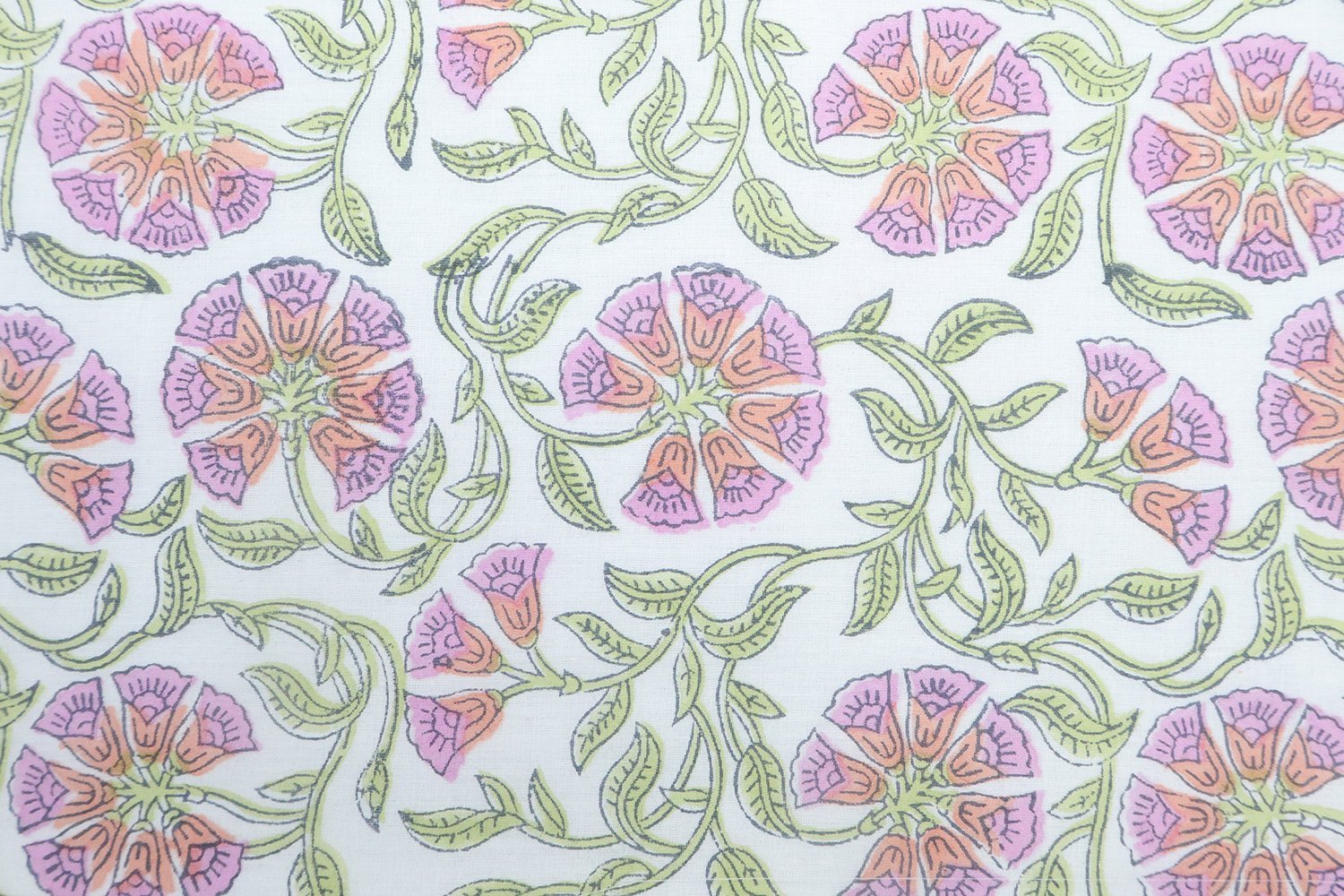 Abstract Handblock Printed Chanderi Fabric for Shirts - Image 2
