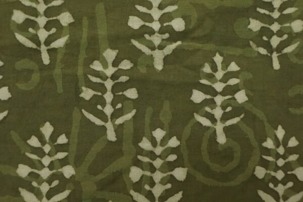 Abstract Handblock Printed Linen Fabric for Sarees - Image 3