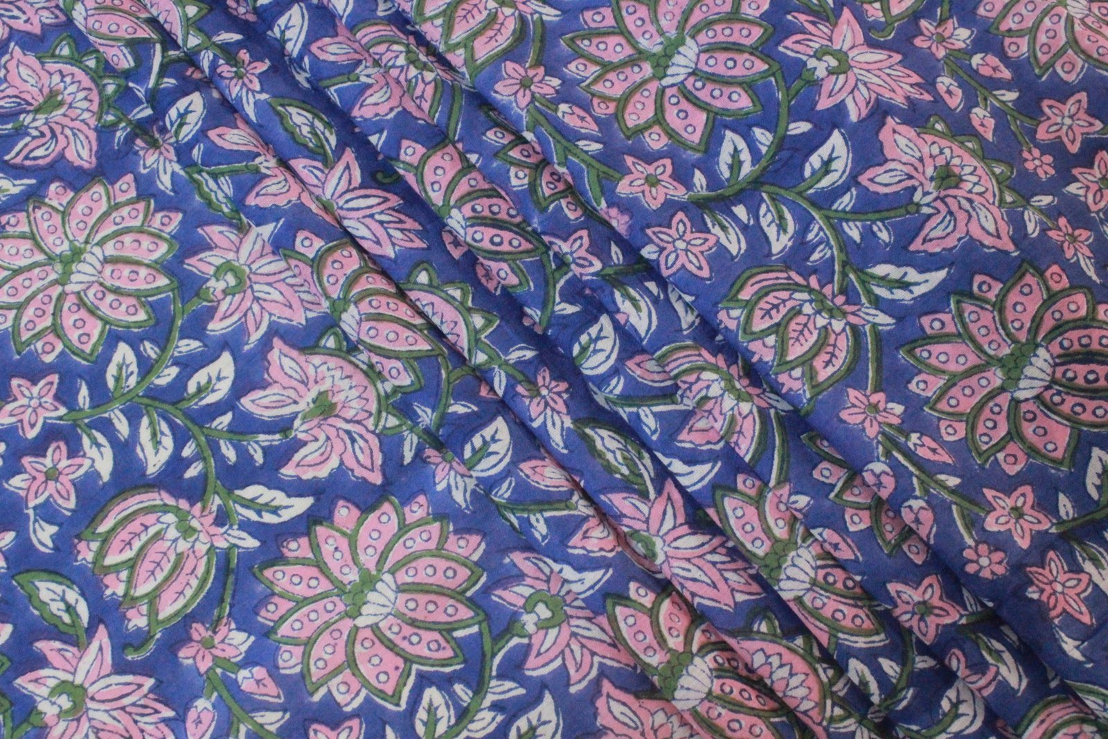 Bohemian Handblock Printed Mulmul Fabric for Fashion - Image 3