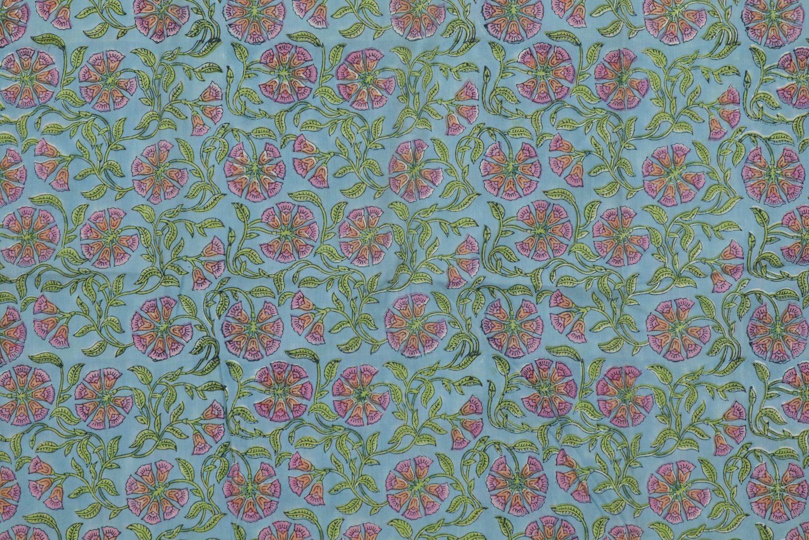Abstract Handblock Printed Khadi Fabric for Home Decor - Image 3