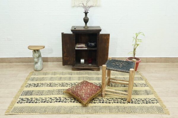 Modern Block Print Cotton Durry - Image 3