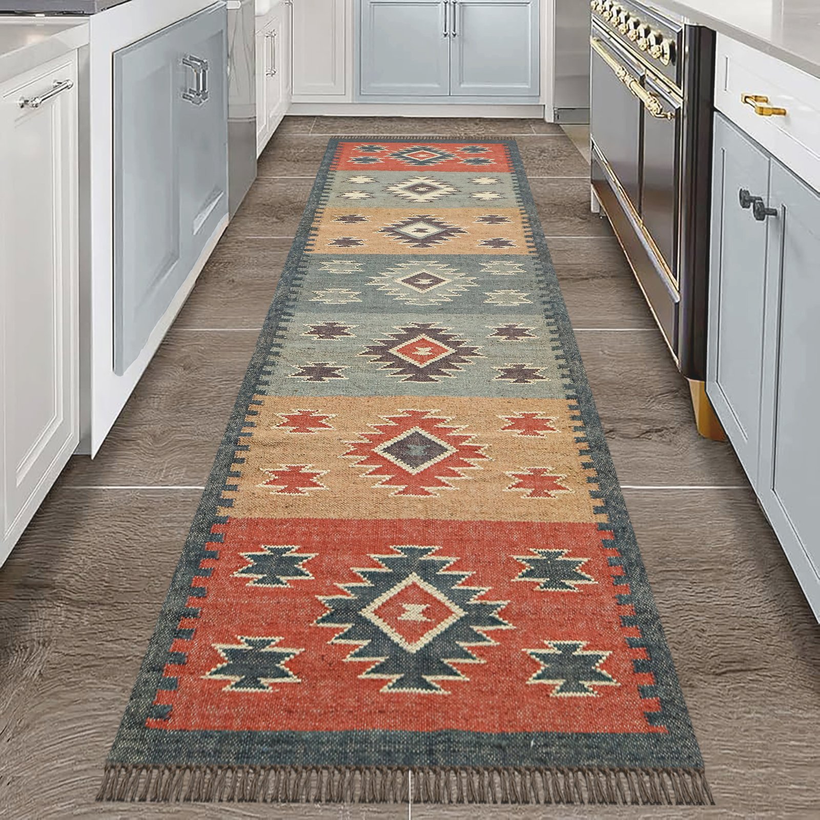 Soft Natural Wool Jute Floor Durry - Image 3