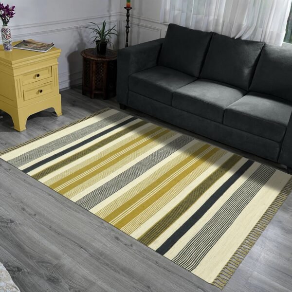 Minimalist Wool Jute Durry Rug - Image 3