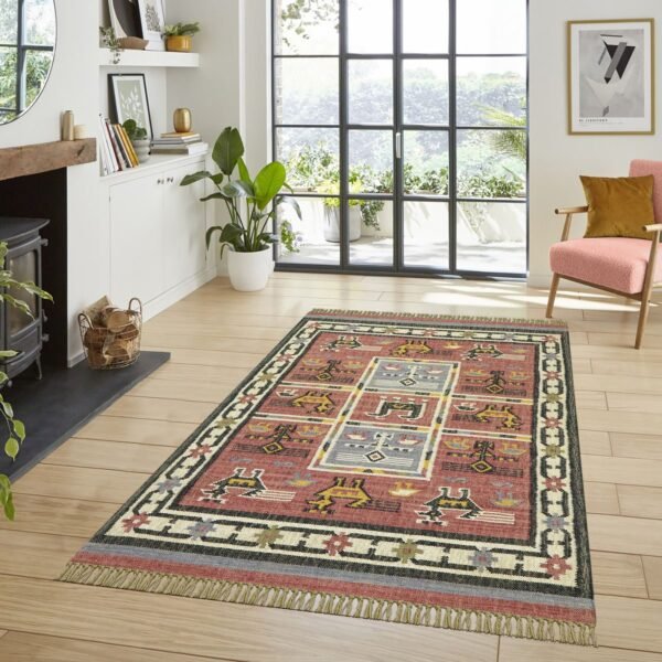 Handcrafted Wool Jute Durry for Dining Room - Image 3
