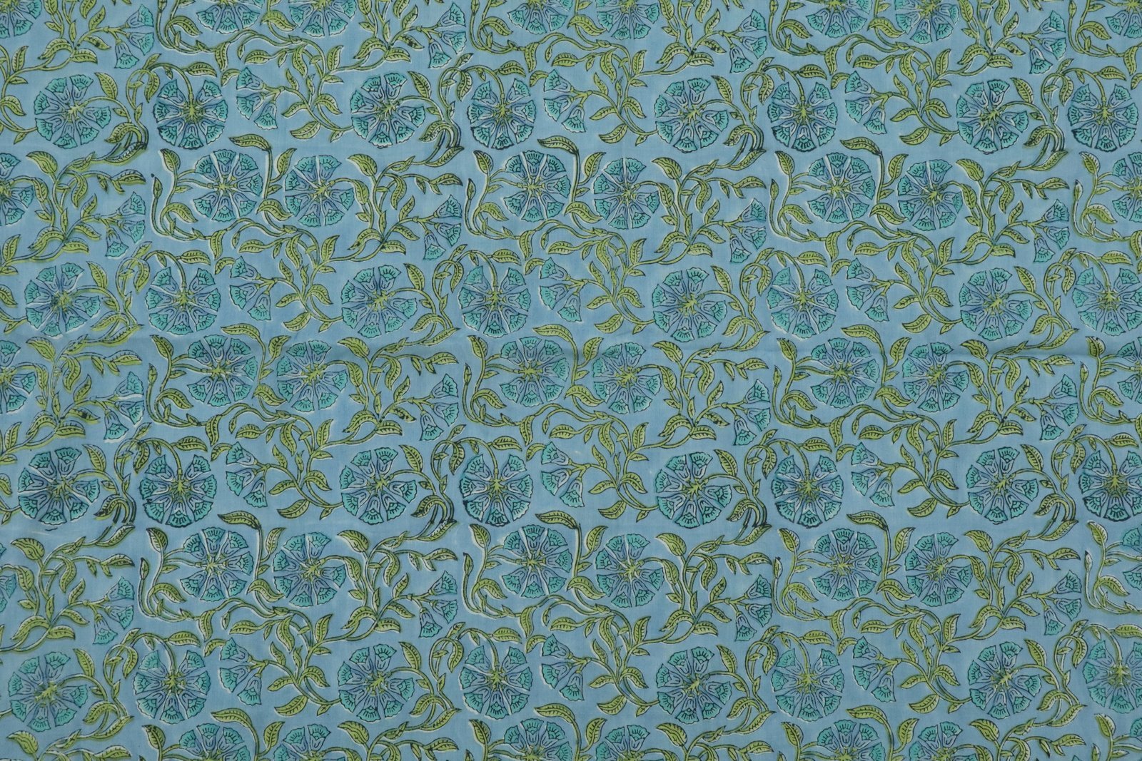 Ethnic Handblock Printed Linen Fabric for Bedsheets - Image 3