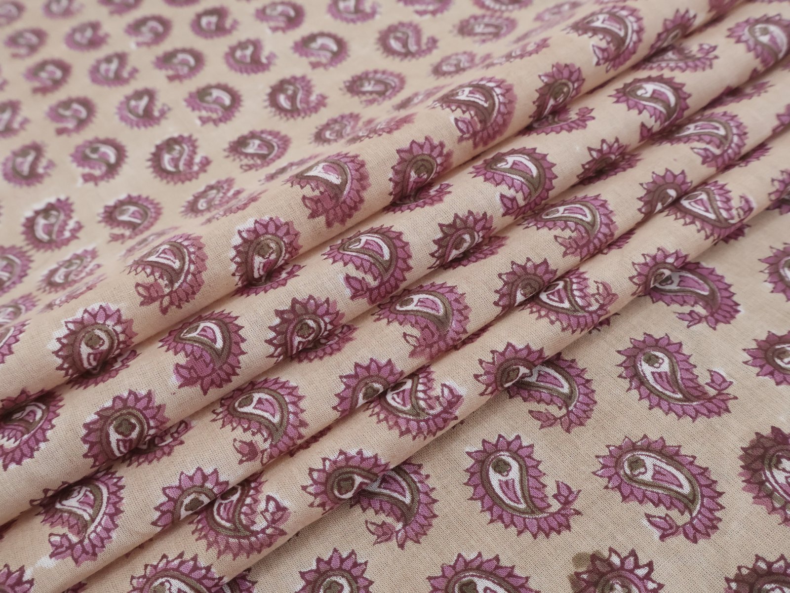 Floral Handblock Printed Chanderi Fabric for Sarees - Image 3