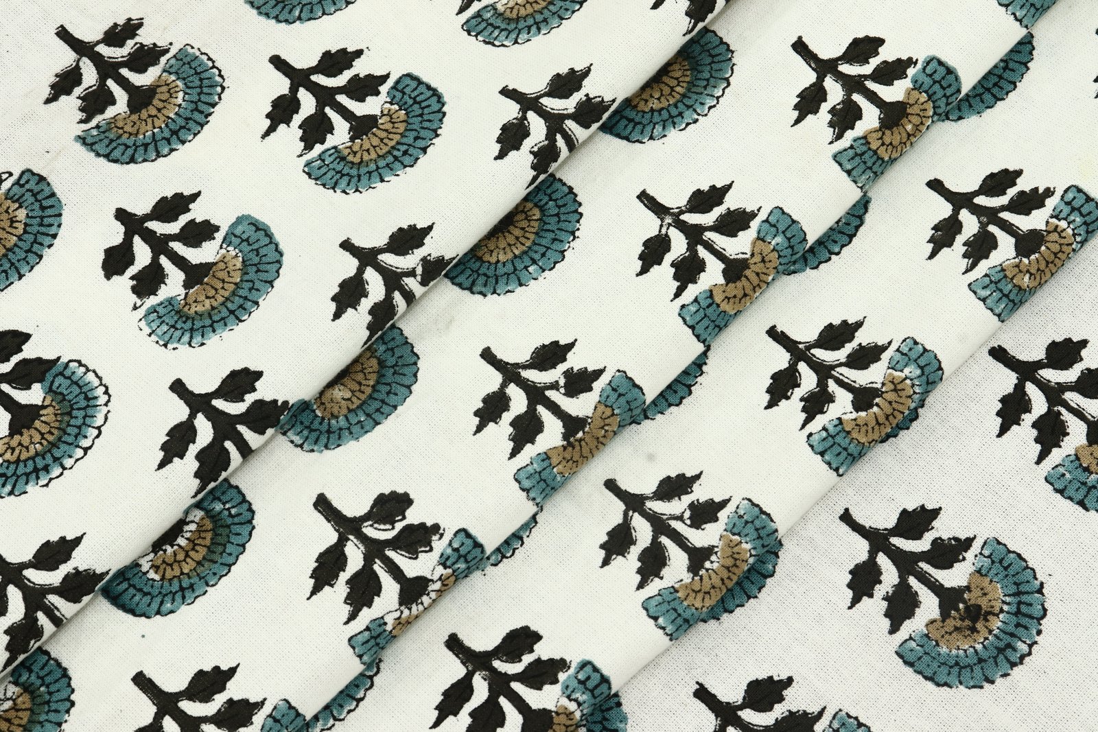 Paisley Handblock Printed Cotton Fabric for Upholstery - Image 3