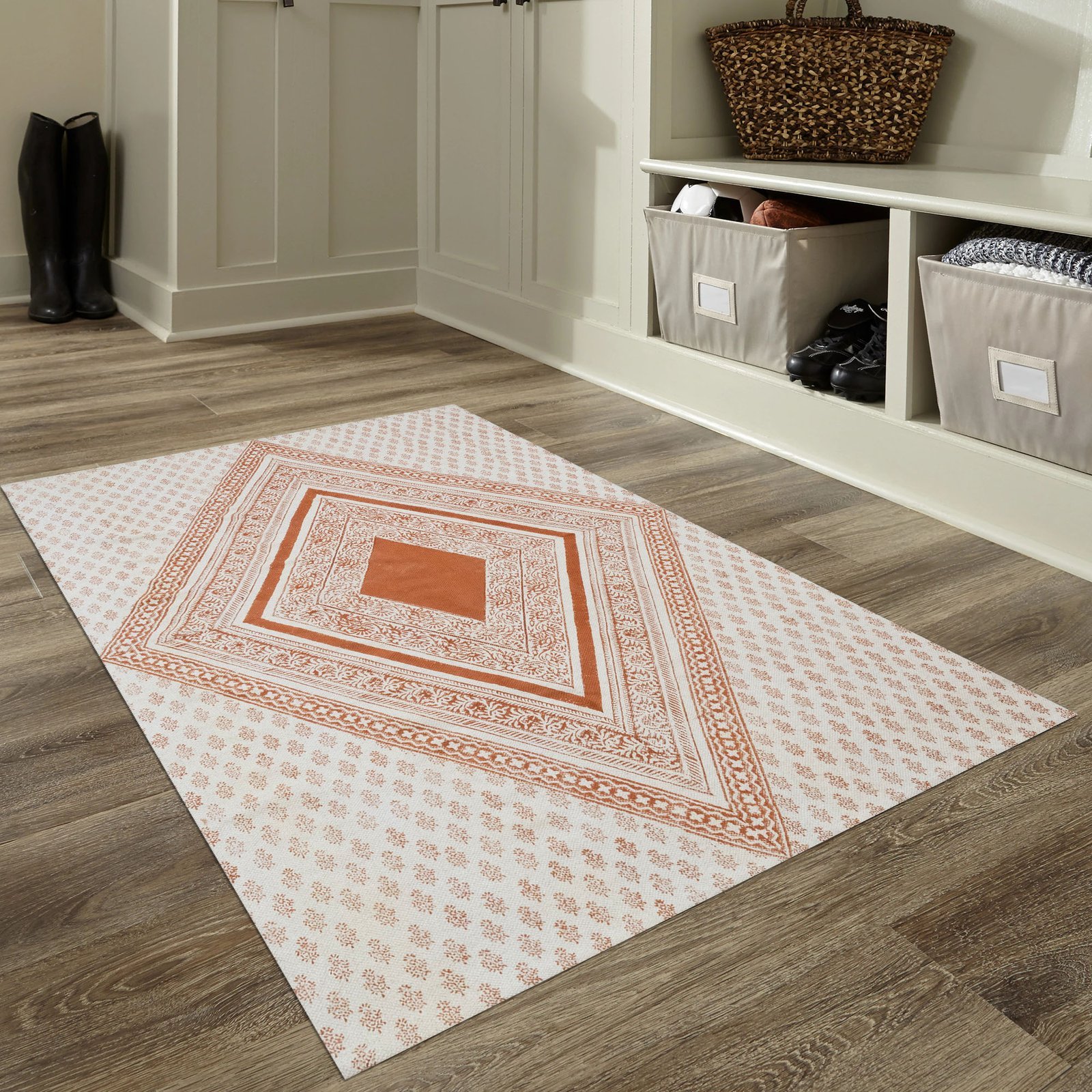 Durable Cotton Block Printed Durry - Image 3