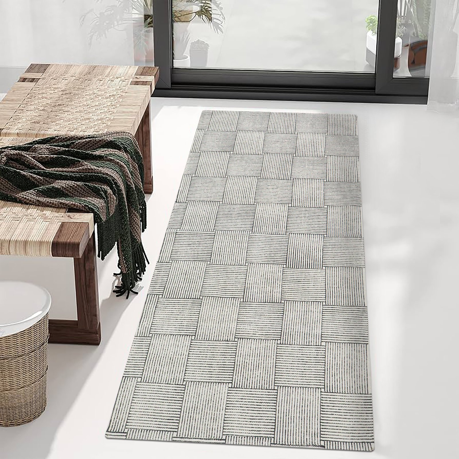 Handmade Block Print Cotton Floor Mat - Image 3