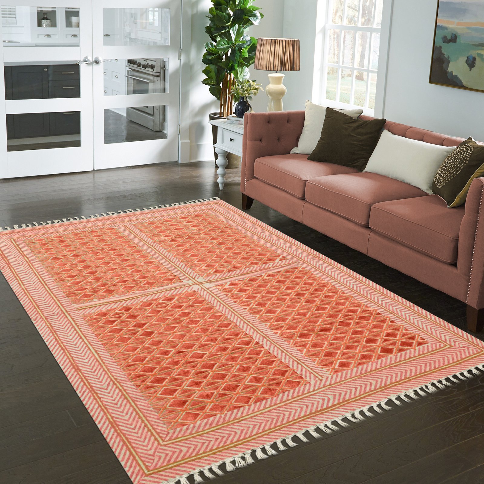 Soft Weave Cotton Block Print Durry - Image 3