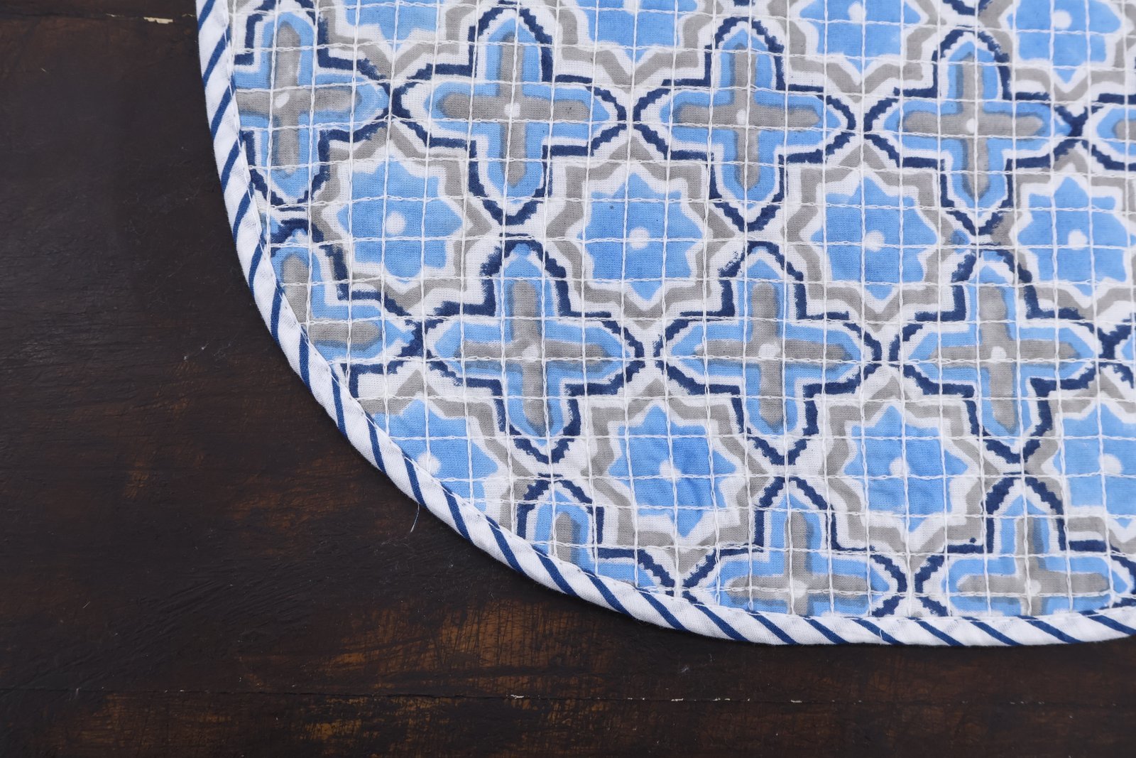 Ethnic Handblock Printed Cotton Floor Mat - Image 3