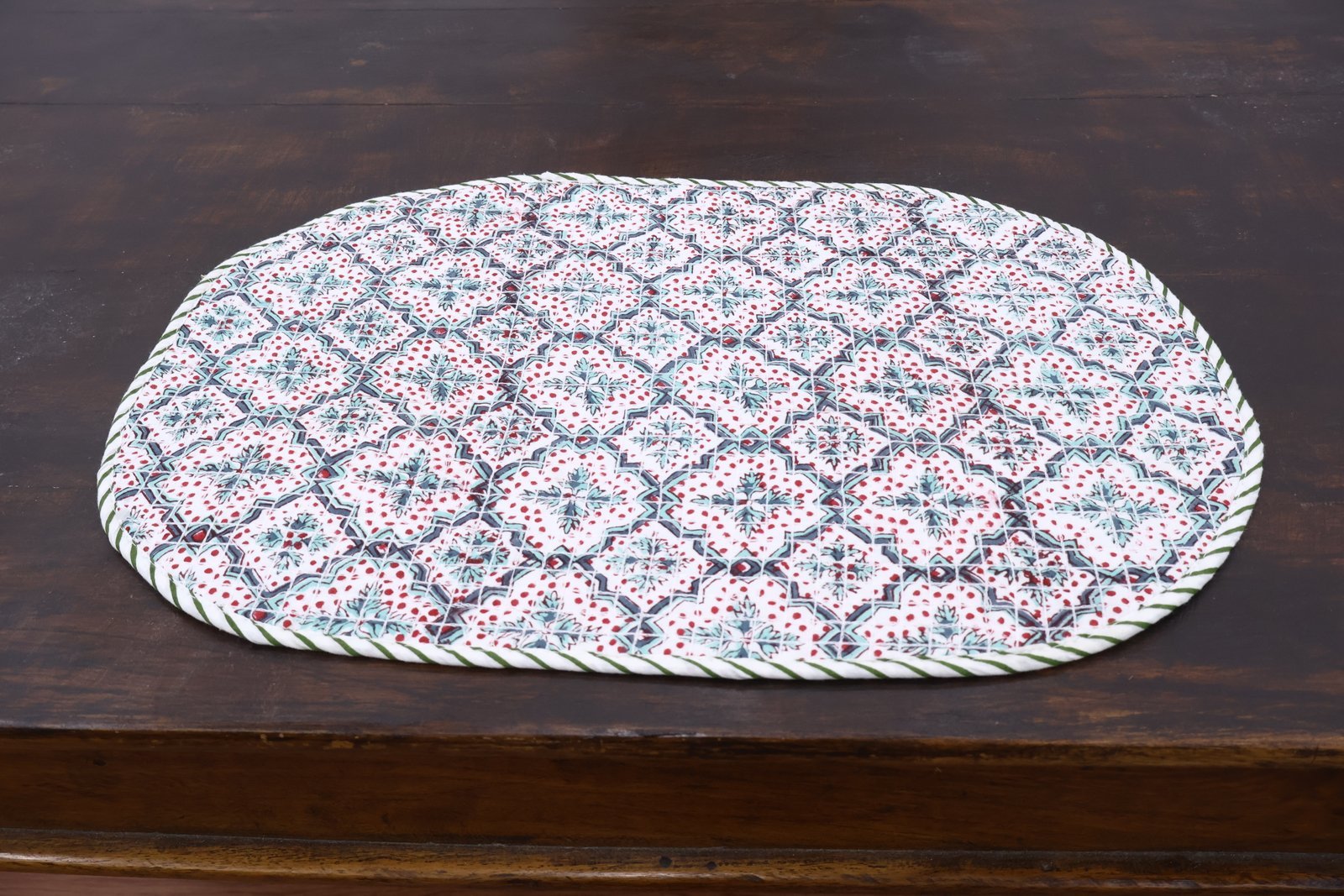 Traditional Handblock Printed Cotton Yoga Mat - Image 3
