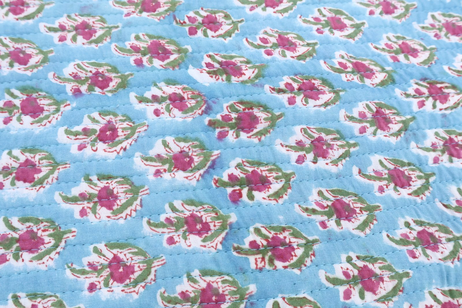 Modern Handblock Printed Cotton Floor Rug Mat - Image 3