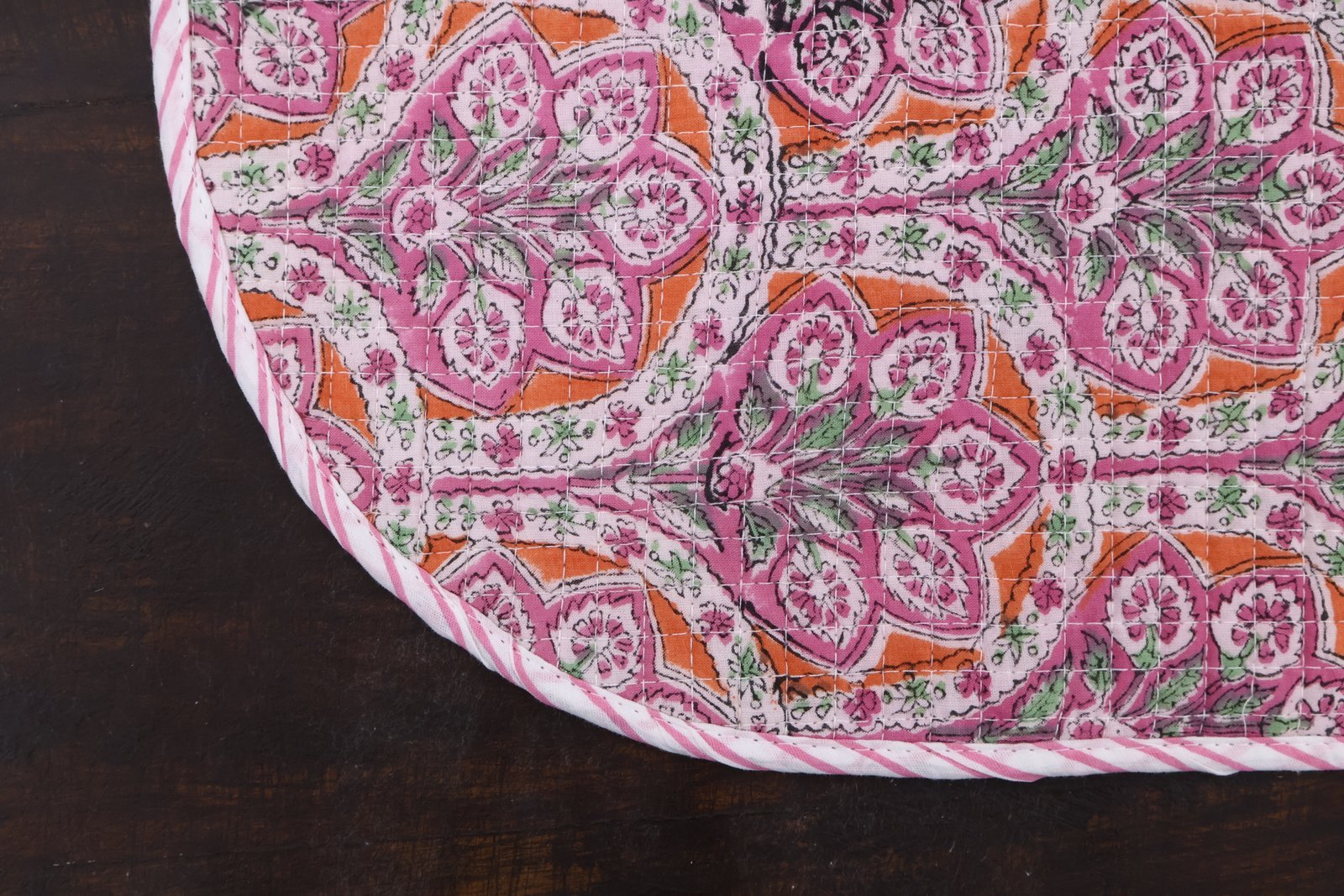 Artisan Handblock Print Cotton Mat - Image 3