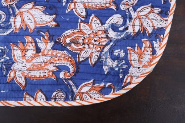 Lightweight Cotton Handblock Printed Floor Mat - Image 3